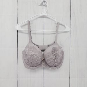 Victoria's Secret Body by VS Lined Demi Wired Laced Lavender Bra 34DD